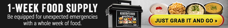 My Patriot Supply Ready Hour one-week emergency food supply